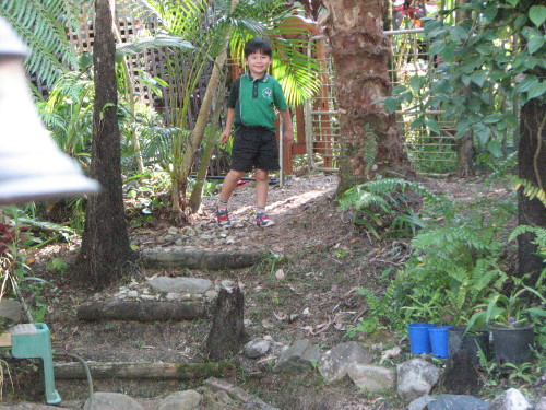 I built this path for Sai when he was 2 years old he is now 6 and Indi is 20 months old but works really hard helping me garden?????