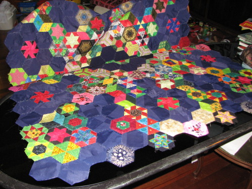 Now to sew that piece to the main quilt 