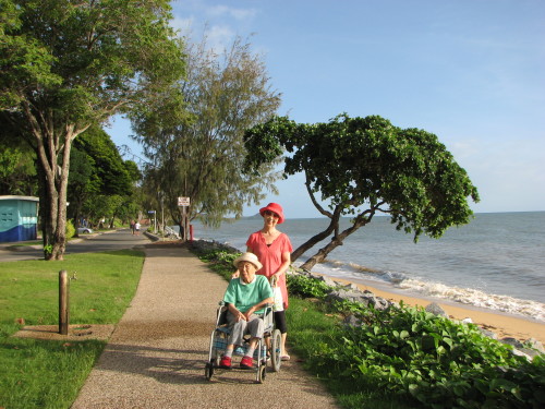 My girlfriend and her mum we walk for an hour along the beach front and it is so beaut