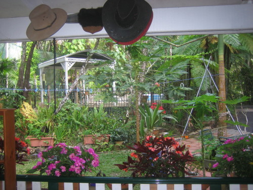 Looking out in to the front garden area to swimming pool