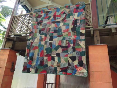 Very old crazy patchwork quilt