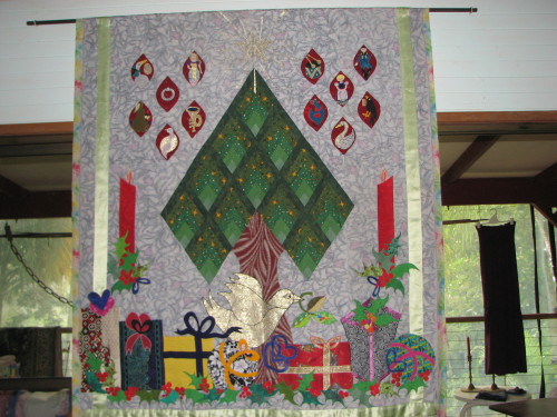 My 12 Days of Xmas wall quilt designed by Esther. 