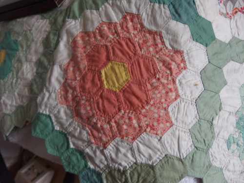 1930 Grandmothers garden quilt I'm still hand quilting this is my 3r winter on this one.  