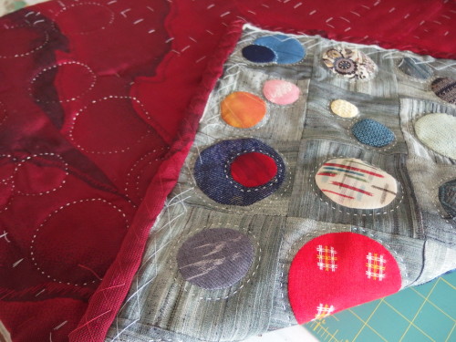 Quilting365 Circles first of 4 small quilts  doing sashiko quilting