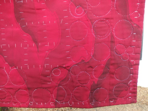 using a colton crochet thread while doing sashiko quilting on this quilt. 