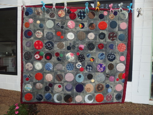 My 365 circles, I have sashiko quilted around all the circles around the edges and now just have the centre circles to quilt around. to do