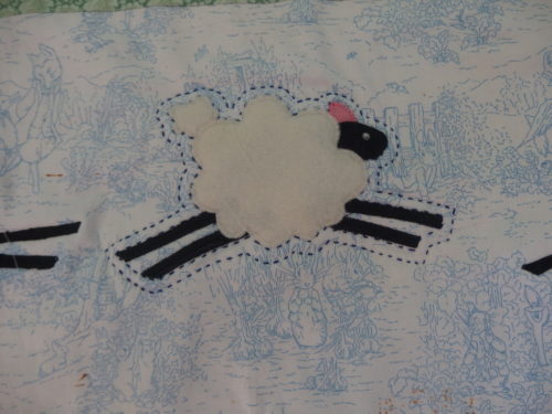 Have finished Sashiko quilting the centre on the 15th Jan now working on the sheep. 