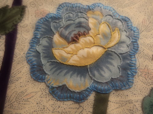 My last flower I have done so far, I added lots of stem stitch to this one to give it mare depth from a distance. 