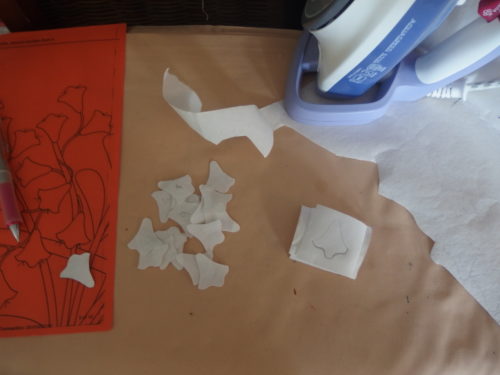 I started by making templates out of washaway freezer paper my 