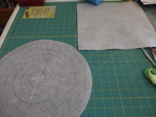 Im about to make circles cut out of fabric with iron on fusing on the right and back side 