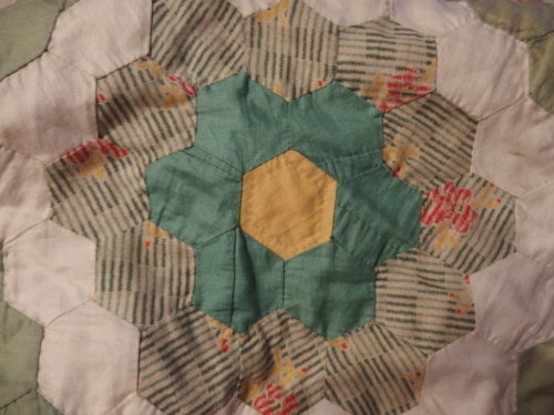 I have been quilting the hexagons 