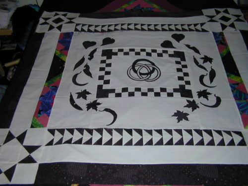 Start of a challenge of a only black and white quilt top. 