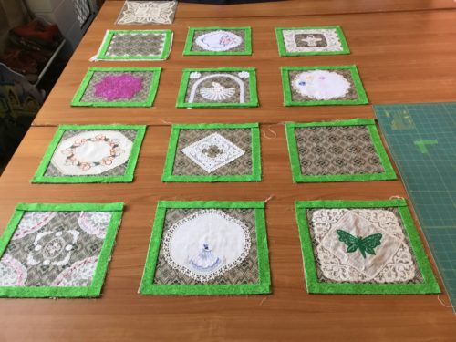 I managed to cut and make the flanges and sashings for the memorial quilt top during the week. 