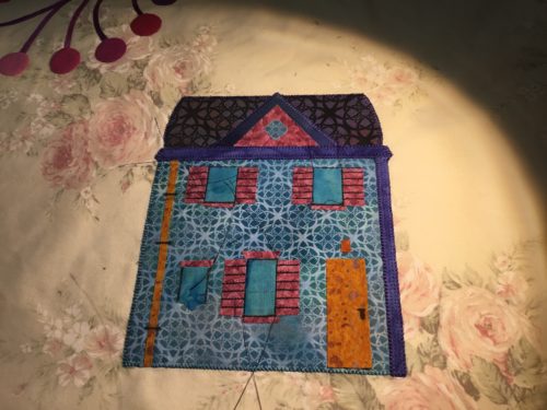 My perimator of the wee house all appliqued down 