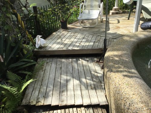 Bleaching pool decking after bleaching 