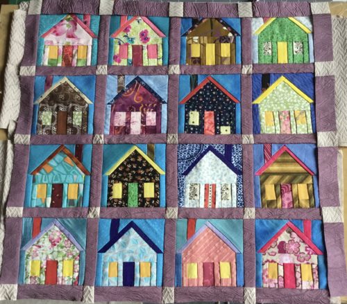 I stumbled across these little treasures last weekend, lmust must them, I want these for a little wall art, I love looking at these wee houses. I need to see on the top and right side pieces then sandwhich it ready for quilting. It’s been left out on my cutting table where I cut those last 8 pieces yesterday hopefully I will get them sewn to day? 